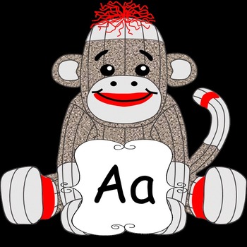 Sock Monkey Classroom Decor - Alphabet Cards - Word Wall