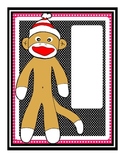 Sock Monkey Classroom Theme - Black Red Polkadot - 45 pages
