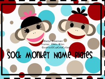 Preview of Sock Monkey Editable Name Plates