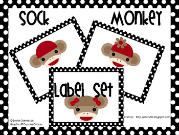 Preview of Sock Monkey  Editable Label Set