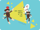 Sock Monkey Months of the Year Calendar Labels