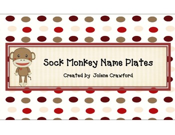 Preview of Sock Monkey Name Plates