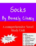Socks, Beverly Cleary Novel Study Unit, literature guide, 