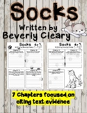 Socks by Beverly Cleary Novel Study - Citing Text Evidence Focus