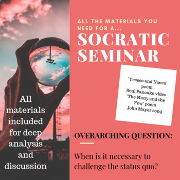Preview of Socratic Seminar - Challenging the Status Quo (Great for Distance Learning)