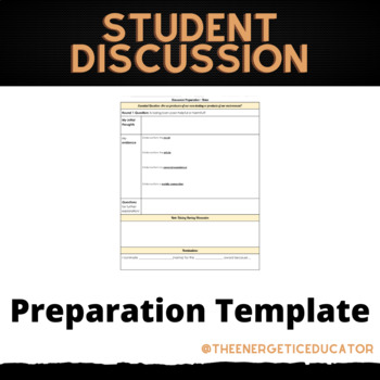 Preview of Socratic Seminar Discussion Preparation Handout Template