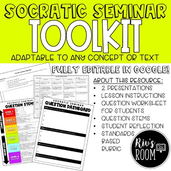 Preview of Socratic Seminar Discussion Toolkit for Secondary ELA - FULLY EDITABLE IN GOOGLE