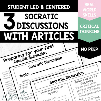 Preview of Socratic Seminar Discussions - Opposing View Close Reading - Critical Thinking