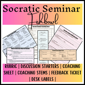 Preview of Socratic Seminar/Fishbowl Discussion Tracker, Feedback & Reflection (Print&Go!)