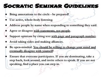 Preview of Socratic Seminar Guideline Poster 18x24