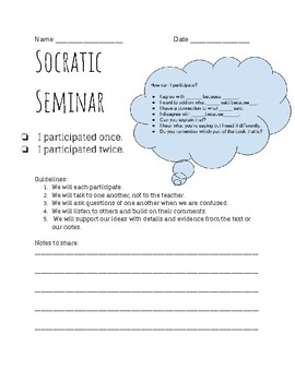 Preview of Socratic Seminar Guidelines