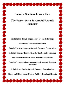 Preview of Socratic Seminar Lesson Plan: The Secrets for a Successful Socratic Seminar