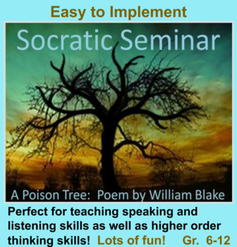 Preview of Socratic Seminar & Poetry Analysis Activities: A Poison Tree by William Blake