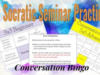 Preview of Socratic Seminar Practice (Speaking & Listening) Conversation Bingo Activity