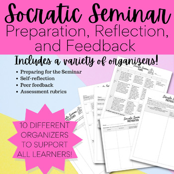 Preview of Socratic Seminar Graphic Organizer Pack| Any Text Organizers for IEP MLL