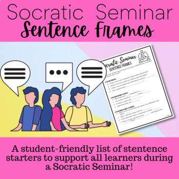 Preview of Socratic Seminar Sentence Frames Handout | Any Text | Scaffolds for IEP MLL ESL
