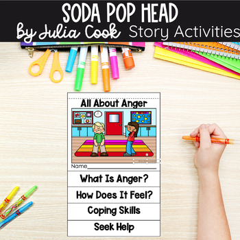 Preview of Soda Pop Head Activities Julia Cook | Flipbook Discussion Cards Worksheet