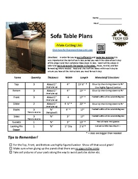 Preview of Sofa Table Woodworking Plans