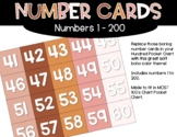 Soft Boho Number Cards 1 to 200 - Hundreds Pocket Chart