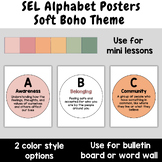 Soft Boho SEL Alphabet Posters | 2 Designs | Bulletin Boar