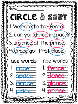 soft c worksheets activities no prep by miss giraffe tpt