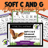 Soft C & G Consonant Words/Sentences Roll & Read |No Prep!