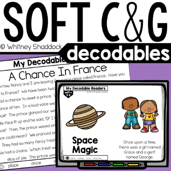 Preview of Soft C and Soft G Decodable Readers and Decodable Reading Passages for 1st Grade