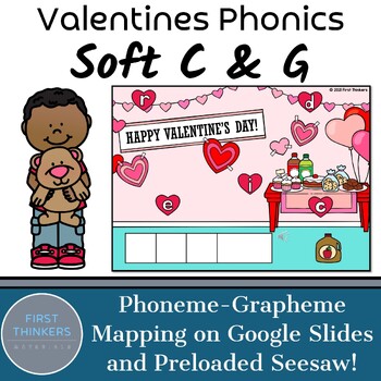 Preview of Soft C and G Digital Valentines Day Phonics Games for Google Slides Seesaw