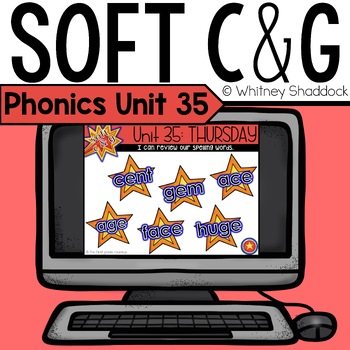 Preview of Soft C and Soft G Phonics Lessons Digital Unit 35 for First Grade