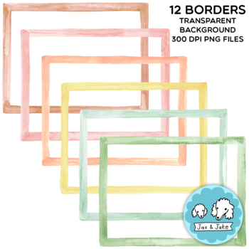 How to Watercolor 12 Colorful Rainbow Borders