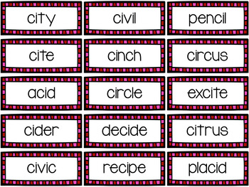 Soft G, Soft C, and Y as a Vowel Word Sorting February by Who Is On First