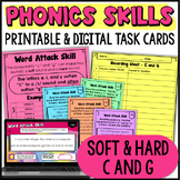 Soft & Hard C & G : Phonics Task Cards for Older Students 