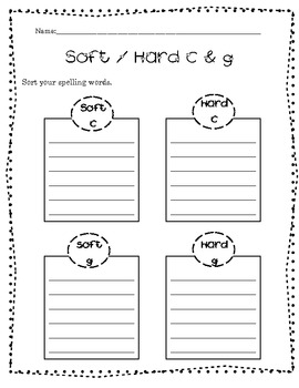 Soft / Hard c & g Phonics Packet by Savvy Second Graders | TpT
