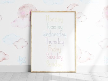Preview of Soft Pastel Weekdays Poster