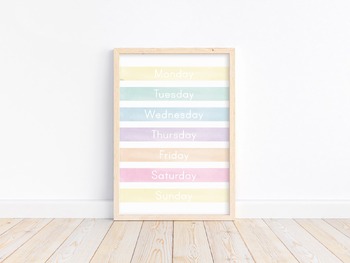 Preview of Soft Pastel Weekdays Watercolor Poster