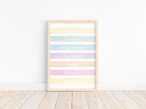 Soft Pastel Weekdays Watercolor Poster