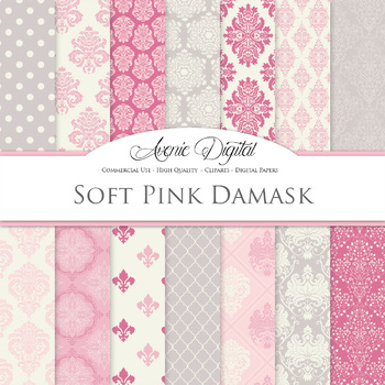 Light Pink Digital Paper Light Pink Scrapbook Paper Commercial Use