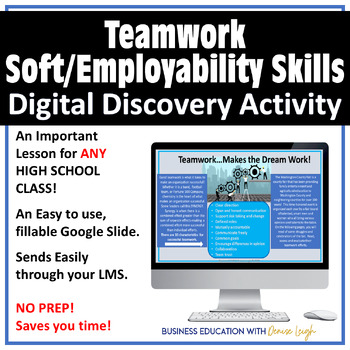 Preview of Soft Skills/Employability Skills Lesson on TEAMWORK - Great first week of school