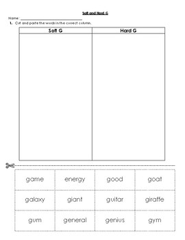 hard and soft c and g sort by brainy resources tpt