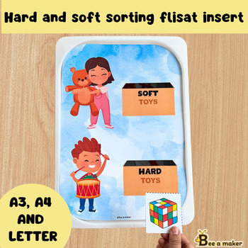 Preview of Soft and hard sorting flisat insert montessori activity