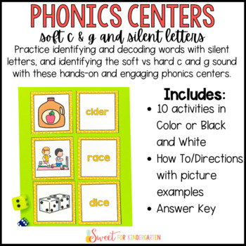 Phonics Games | Hard and Soft G | Literacy Centers for 1st Grade Phonics