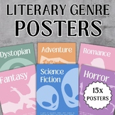 Soft, pastel LITERARY GENRES 15 POSTER SET for the English