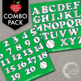 Softball and Baseball Clipart Letters and Numbers Combo Bu