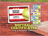 Softball Certificates — Editable 6-Pack