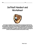 Softball Handout and Worksheet