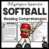 Softball Reading Comprehension Informational Worksheet Oly