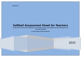 Softball Teachers Assessment Sheet