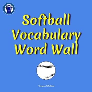 Preview of Softball Vocabulary Word Wall