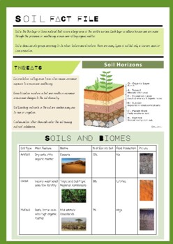 Soil Fact Sheet (Year 9 Sustainable Biomes) by The Rostra Teaching ...