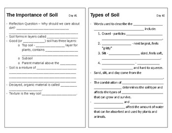 Preview of Soil Guided Notes